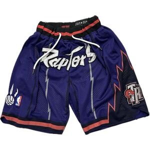 TORONTO RAPTORS PURPLE JUST DON MESH BASKETBALL SHORTS NBA MADE IN USA MENS S